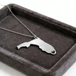 Florida Map Stainless Steel Pendant Necklace