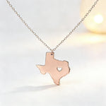 Texas Map Stainless Steel Pendant Necklace