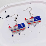 USA Red White & Blue Flag Charm Earrings