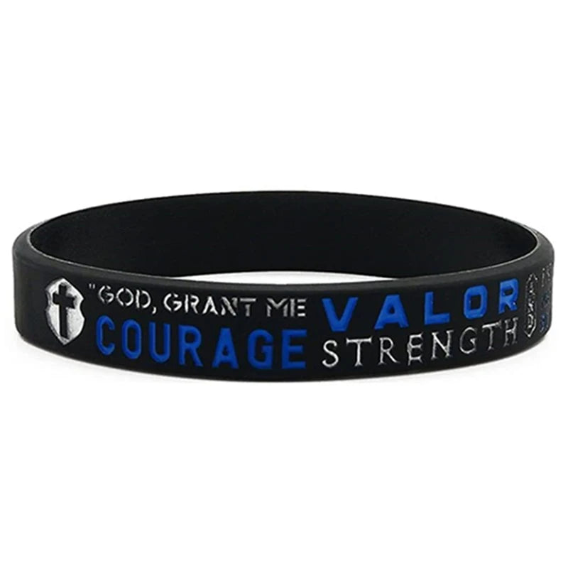 Thin Blue Line USA Faith Silicone Bracelet