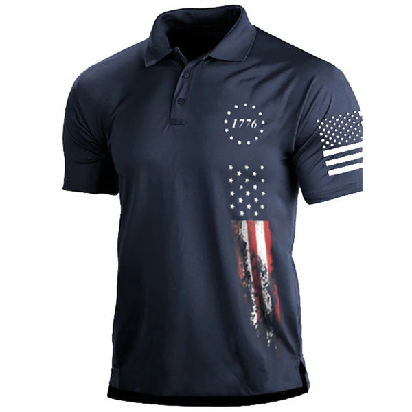 Men's Star Flag Golf Polo Shirt