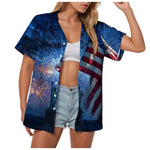 Women's American Flag Hawaiian Shirt