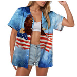 Women's American Flag Hawaiian Shirt
