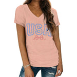 Women's America 1776 Flag Bow V-Neck T-Shirt