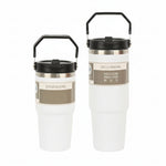 1pc Vacuum Tumbler with Lid Stainless Steel Portable Water Bottle with Dazzling Handle Insulated Tumbler Tote Handle 20/30OZ