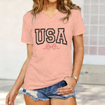 Women's America 1776 Flag Bow V-Neck T-Shirt
