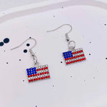 USA Red White & Blue Flag Charm Earrings