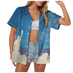 Women's American Flag Hawaiian Shirt