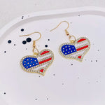 USA Red White & Blue Flag Charm Earrings
