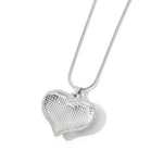 USA Flag Heart Rhinestone Pendant Necklace 18"