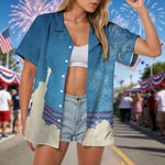 Women's American Flag Hawaiian Shirt