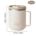 WORTHBUY 304 Stainless Steel Double Wall Insulated Coffee Mug With Handle Portable Sealed Water Cup Large Capacity Drinking Cup