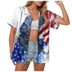 Women's American Flag Hawaiian Shirt
