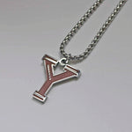 Stainless Steel Football Initial Letter Necklace