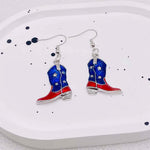 USA Red White & Blue Flag Charm Earrings