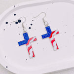 USA Red White & Blue Flag Charm Earrings