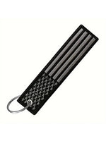 USA Flag Black Tag Keychain