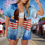 Women's American Flag Hawaiian Shirt