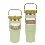 1pc Vacuum Tumbler with Lid Stainless Steel Portable Water Bottle with Dazzling Handle Insulated Tumbler Tote Handle 20/30OZ