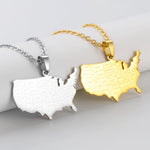 American Map With State Names Pendant Necklace