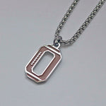 Stainless Steel Football Initial Letter Necklace