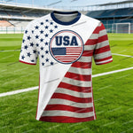 USA Flag Emblem Soccer Jersey Tee
