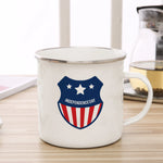 American flag enamel cup coffee cup usa couple mug personality camping campfire beer tea cup original breakfast cup