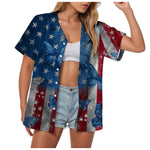 Women's American Flag Hawaiian Shirt