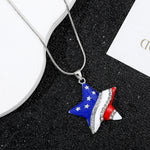Patriotic American Flag Star Pendant Necklace
