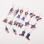 USA Red White & Blue Flag Charm Earrings