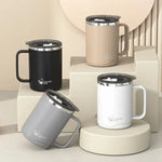 WORTHBUY 304 Stainless Steel Double Wall Insulated Coffee Mug With Handle Portable Sealed Water Cup Large Capacity Drinking Cup