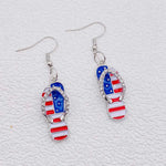 USA Red White & Blue Flag Charm Earrings