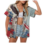 Women's American Flag Hawaiian Shirt