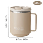 WORTHBUY 304 Stainless Steel Double Wall Insulated Coffee Mug With Handle Portable Sealed Water Cup Large Capacity Drinking Cup