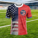 USA Flag Emblem Soccer Jersey Tee