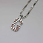 Stainless Steel Football Initial Letter Necklace