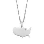 American Map Pendant Necklace