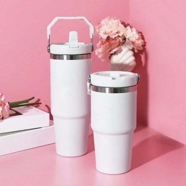 Stainless Steel Insulated Tumbler with Tote Handle (20oz/30oz)