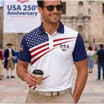 Men's Patriotic Eagle Flag Polo Shirt