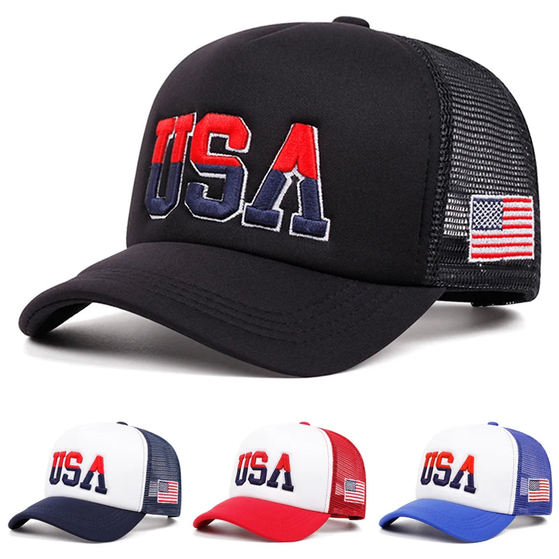 USA Side Embroidered Flag Baseball Cap