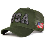 USA Letter Embroidered Mesh Cap