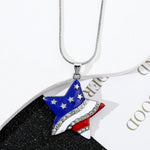 Patriotic American Flag Star Pendant Necklace