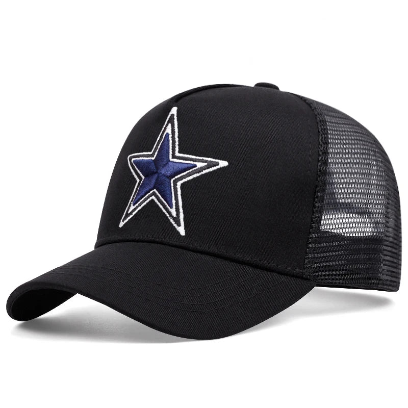 Star Embroidered Mesh Trucker Hat