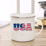 American flag enamel cup coffee cup usa couple mug personality camping campfire beer tea cup original breakfast cup