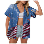 Women's American Flag Hawaiian Shirt