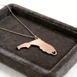 Florida Map Stainless Steel Pendant Necklace