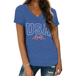 Women's America 1776 Flag Bow V-Neck T-Shirt